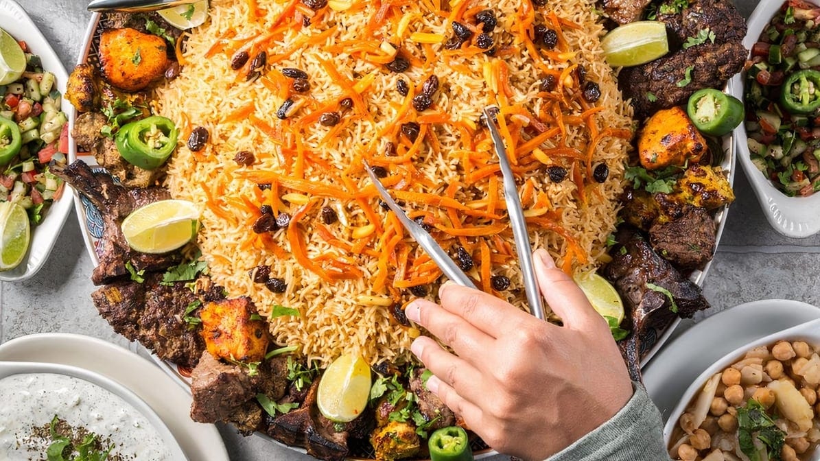 Mix Kabob Bukhari Rice - Family Size.