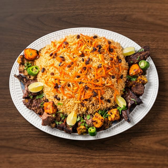 Mix Kabob Bukhari Rice - Family Size.